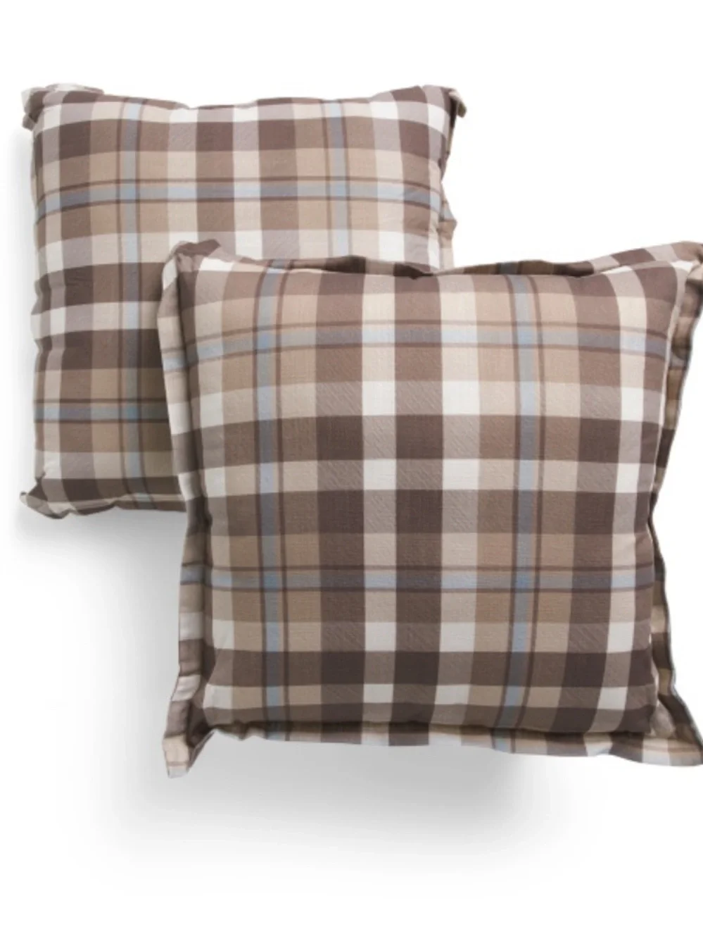 Brooks Brothers Plaid Cotton Decorative Pillow Set in Brown and Cream